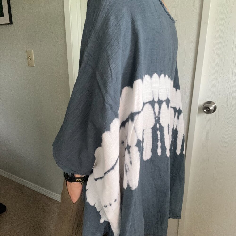 Hand-Dyed 100% Cotton Boxy Kaftan Top